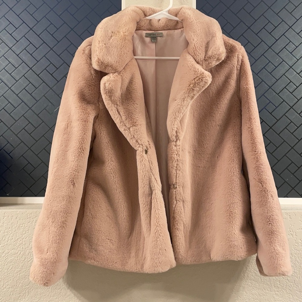 Pink furry coat